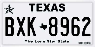 TX license plate BXK8962