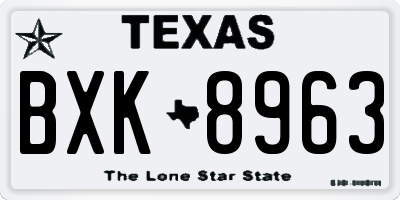 TX license plate BXK8963