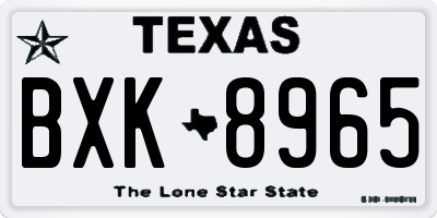 TX license plate BXK8965