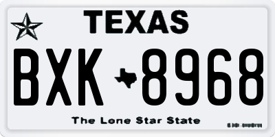 TX license plate BXK8968