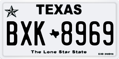 TX license plate BXK8969