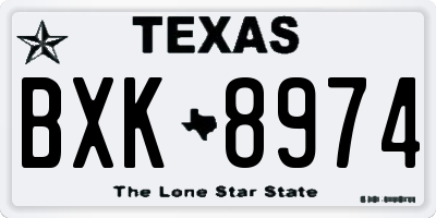 TX license plate BXK8974