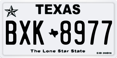 TX license plate BXK8977