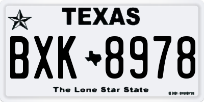 TX license plate BXK8978
