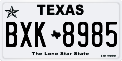 TX license plate BXK8985