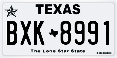 TX license plate BXK8991