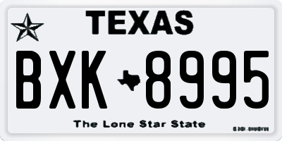 TX license plate BXK8995