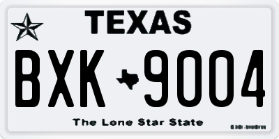 TX license plate BXK9004