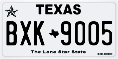 TX license plate BXK9005