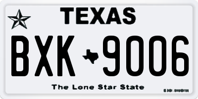 TX license plate BXK9006