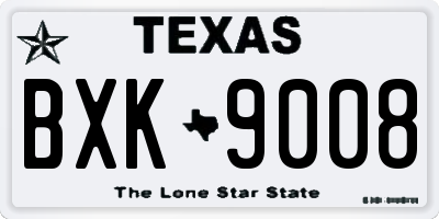 TX license plate BXK9008