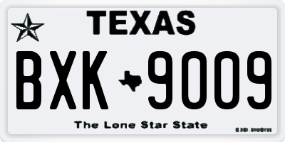 TX license plate BXK9009