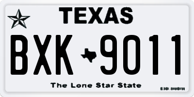 TX license plate BXK9011