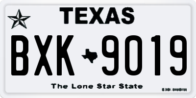 TX license plate BXK9019