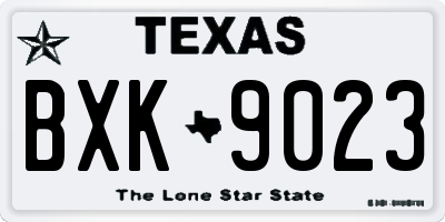 TX license plate BXK9023