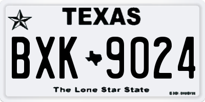 TX license plate BXK9024