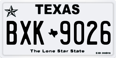 TX license plate BXK9026