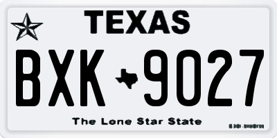 TX license plate BXK9027