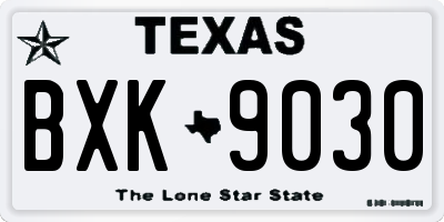 TX license plate BXK9030