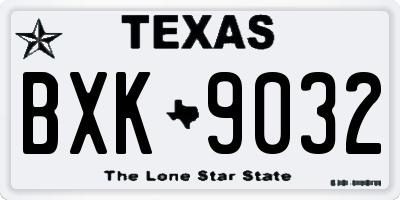 TX license plate BXK9032