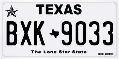 TX license plate BXK9033