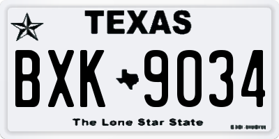 TX license plate BXK9034