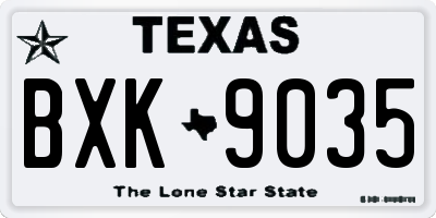 TX license plate BXK9035