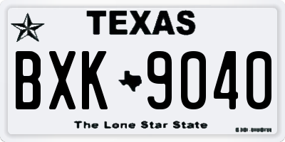 TX license plate BXK9040