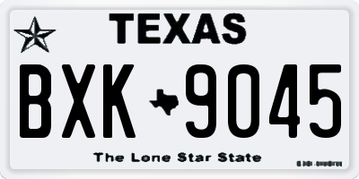 TX license plate BXK9045