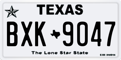 TX license plate BXK9047