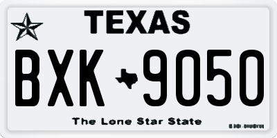 TX license plate BXK9050