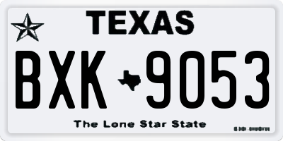 TX license plate BXK9053