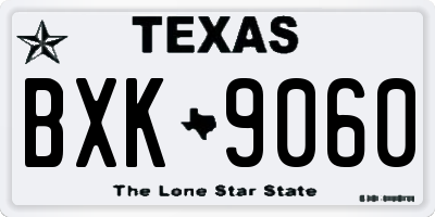 TX license plate BXK9060