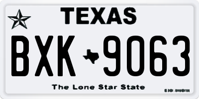 TX license plate BXK9063