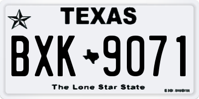 TX license plate BXK9071