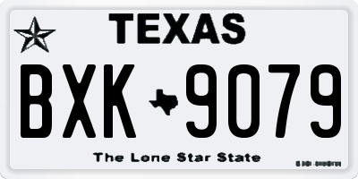 TX license plate BXK9079
