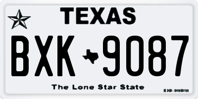 TX license plate BXK9087