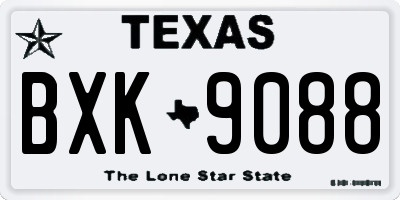 TX license plate BXK9088