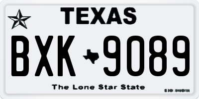 TX license plate BXK9089