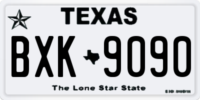 TX license plate BXK9090