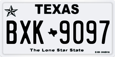 TX license plate BXK9097