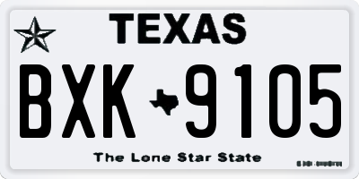 TX license plate BXK9105