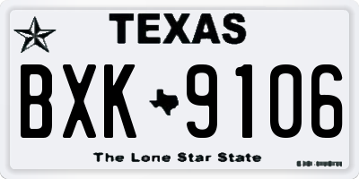 TX license plate BXK9106