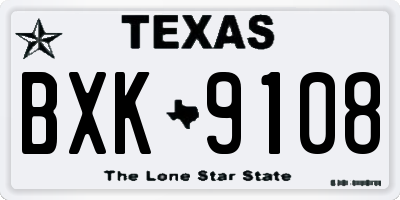 TX license plate BXK9108