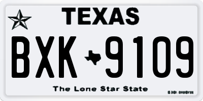 TX license plate BXK9109