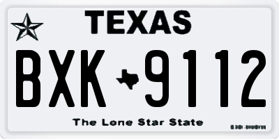 TX license plate BXK9112