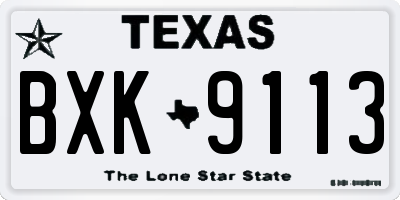 TX license plate BXK9113
