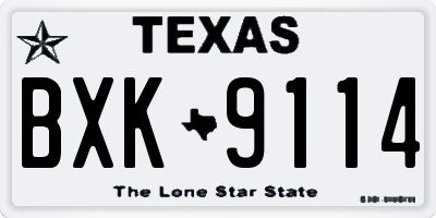 TX license plate BXK9114