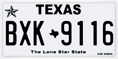 TX license plate BXK9116