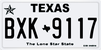 TX license plate BXK9117